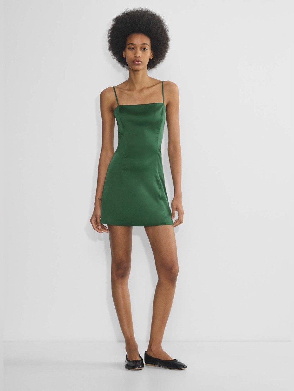 NWOT Sunday Best Shimmer Satin Dress - Emerald - 00